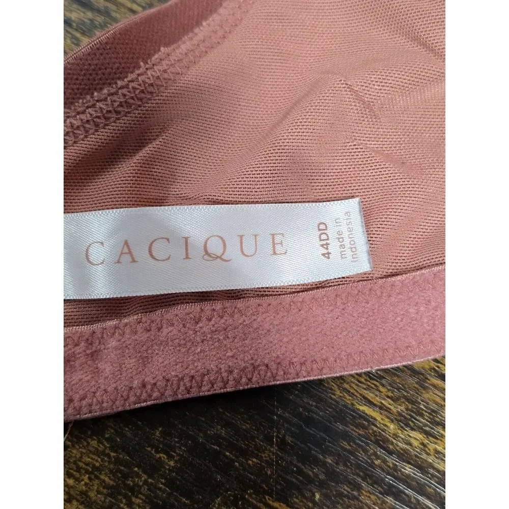 Cacique 44DD Pink / Rose Lace  Floral Full Coverage Lightly Lined Underwired Bra